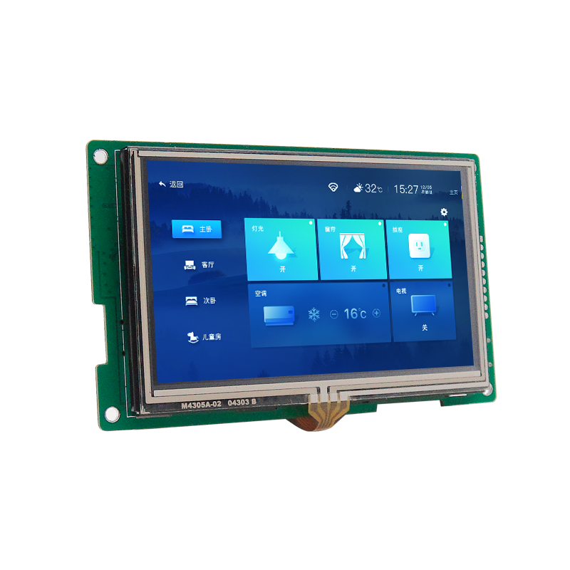 HYW043E02 4.3寸串口電阻觸摸HMI組態(tài)屏232工業(yè)顯示屏LCD液晶模塊